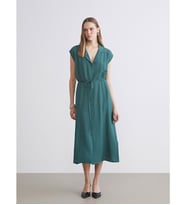 LCWAIKIKI Classic Yeşil Beli Kuşaklı Gömlek Elbise
