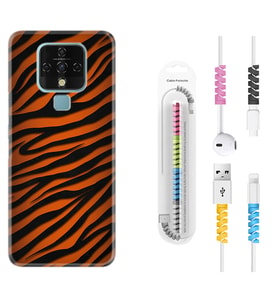 Tecno Camon 16 18P Pova 3 Pova Neo Kılıf Kablo Koruma Spiral Silikon Leopar Yeni 1676