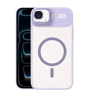 Durukar® iPhone 17 Air Remim Lensli Magsafe Standlı Kapak - Lila