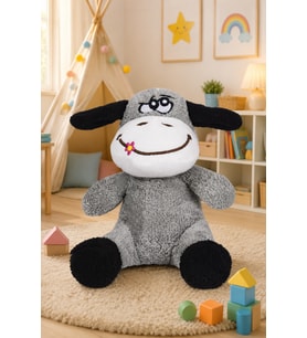 Harika Peluş 20 - 25 cm Sevimli Eşek (%100 Yerli ) (Gri)