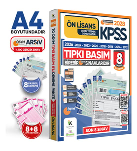 2028 KPSS Önlisans ÖSYM Çıkmış Soru Tıpkı Basım 8li Deneme Paketi Türkiye Geneli Dijital Çözümlü