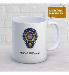 Kişiye Özel İsim Yazılabilir Polis Kupa Bardak