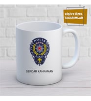Kişiye Özel İsim Yazılabilir Polis Kupa Bardak