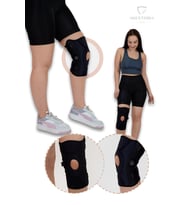 Ayarlanabilir Diz Ateli Sporculara Metallı 4 Yaylı Dizi Destekli Neoprin KS-001 Unisize  (Siyah)