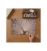 Beyaz Tavus Kuşu Tasarımı 240 parça Ahşap Puzzle Ahşap Kutuda MP04613