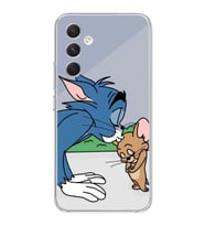 Samsung Galaxy A55 Uyumlu Tom ve Jerry Tasarımlı Şeffaf Telefon Kılıfı