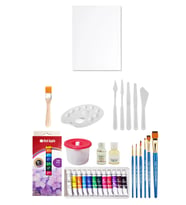 Acuto Red Apple Tüp Yağlı Boya Seti 12'li Plastik Spatula Seti 6'lı 25x35 Tuval Seti