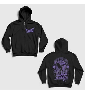 Presmono Unisex Siyah Lord Of This World Black Sabbath Sırt Baskılı Fermuarlı Kapüşonlu Sweatshirt 517163tt
