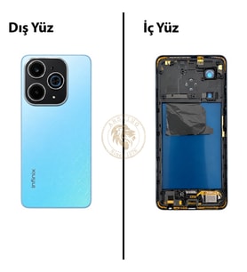 Infinix Hot 40İ Mavi Uyumlu Orta Kasa Full Kasa Kapak Gövde Housing