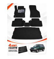 e-biz HONDA CRV 2 (2002-2006) Uyumlu EVA Oto Paspas Bagaj Paspası Dahil Metal Topukluklu Siyah