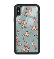 iPhone Xs Max Retro Alev Tasarımlı Glossy Telefon Kılıfı