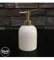 Sipahi Marble Beyaz Mermer Sıvı Sabunluk