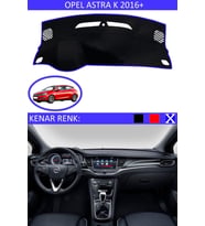 Opel Astra K 2016+ Için Uygun Torpido Koruma Halısı Siyah Kenar Renk Mavi
