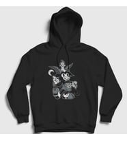 Presmono Unisex Siyah Do Walt Thou Wilt Cartoon Baphomet Kapüşonlu Sweatshirt 458150tt