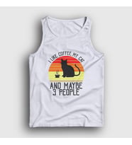 Presmono Unisex Beyaz Coffee My Cat Kedi Kedili Atlet 502617tt