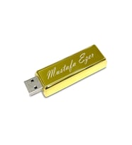 Kişiye İsme Özel Altın Külçe Şeklinde Hediyelik İsimli 64 GB Usb Flash Bellek (Gold)