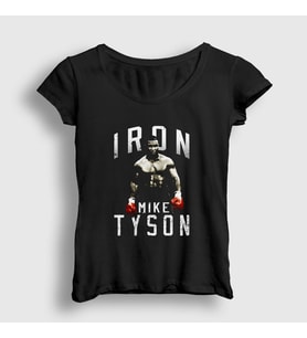 Presmono Kadın Siyah Iron Mike Tyson T-Shirt 158183tt