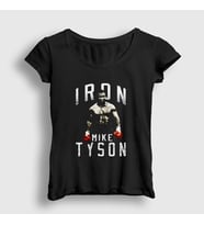 Presmono Kadın Siyah Iron Mike Tyson T-Shirt 158183tt