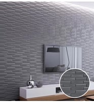 Ofis Salon Oda Gri Opak 3D Kendinden Yapışkanlı Duvar Kağıdı Paneli NW65 (Karışık)