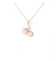 Kişiye Özel Minimal Kiraz Figürlü Kolye 925K Gümüş (Rose)