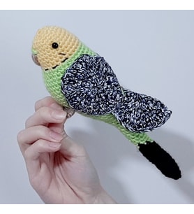 Amigurumi Kuş Muhabbet Kuşu Elma Yeşili Kırçıllı Kanat