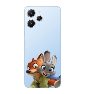 Xiaomi Redmi 12 Uyumlu Uyumlu Zootropolis Judy & Nick Tasarımlı Şeffaf Telefon Kılıfı