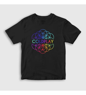 Presmono Unisex Çocuk Siyah Logo A Head Full Of Dreams Coldplay T-Shirt 470187tt