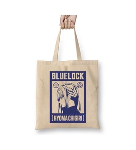 Blue Lock Hyoma Chigiri Beyaz Bez Çanta Uzun Saplı Alışveriş Çantası Plaj Çantası