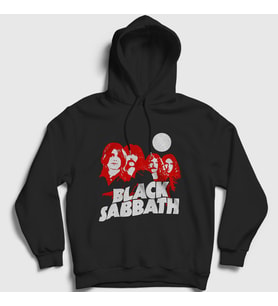 Presmono Unisex Siyah Band Black Sabbath Kapüşonlu Sweatshirt 17350tt
