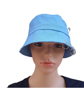 Ororabutik Piercingli, Çengelli İğneli Balıkçı Bucket Şapka (Mavi)