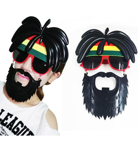 Rasta Peruklu Rasta Sakallı Bıyıklı Parti Gözlüğü 27x18 cm