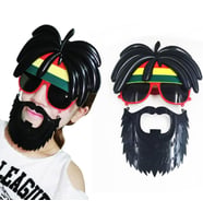 Rasta Peruklu Rasta Sakallı Bıyıklı Parti Gözlüğü 27x18 cm