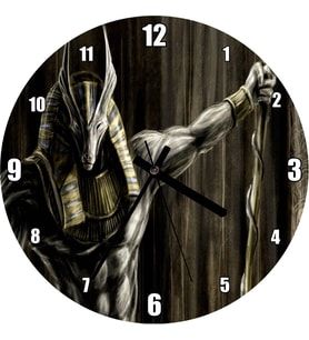 Cakatablo Muhteşem Kaslarıyla Anubis ve Asası Duvar Saati