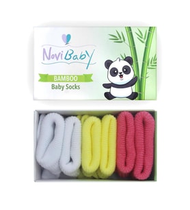 Novibaby 3'lü Bambu Yenidoğan Bebek Çorap I Spring I 0-6 ay (Karışık)