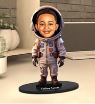 Kişiye Özel Astronot Tasarımlı Karikatür Biblo