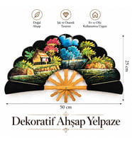 Dekoratif Ahşap Yelpaze Duvar Süsü – El İşçiliği Görünümlü Şık Ev ve Ofis Dekorasyonu