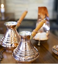 BAKIR CEZVE MODERN OVAL DİLİMLİ MODEL SET