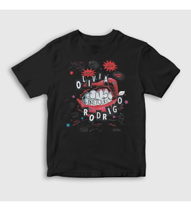 Presmono Unisex Çocuk Siyah Guts World Tour Olivia Rodrigo T-Shirt 553809tt