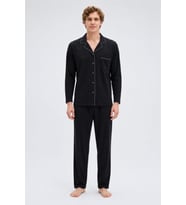 Gd Goldoremi Premium Erkek Büyük Beden Pamuklu Boydan Düğmeli Uzun Kollu Pijama Takım