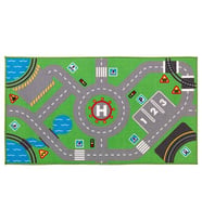 Çocuk Oda Halısı 75x133 cm Alan: 0.99 m² Yıkanır Yeşil Renk Desenli Halı