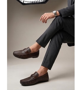 Marcomen 23246 Erkek Hakiki Deri Baskılı Tokalı İnce Taban Loafer Ayakkabı