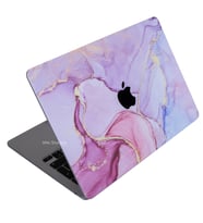McStorey Macbook Air M2 Kılıf A2681 ile Uyumlu Laptop Kaplama Sticker Koruyucu Marble14 (Lila)
