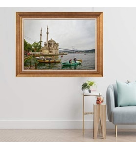 Altın Varaklı  Çerçeveli Paspartulu Tablo uu1530 (Gold)