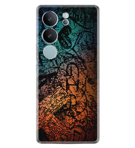 Vivo V29 Kılıf Silikon Desen Özel Seri Işaretler Tuval 1716