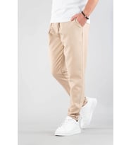 Erkek Jogger Pantolon Beli Lastikli İpli Pamuklu Rahat Boyfriend Pantolon (Bej)