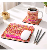 Kişiye Özel Hediye Seti  Kupa Bardak + Mouse Pad + Bardak Altlığı (3’lü Set)