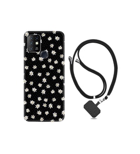 Infinix Hot 10 Kılıf Resimli Desenli Silikon Boyun Askılı Papatyalar 1866