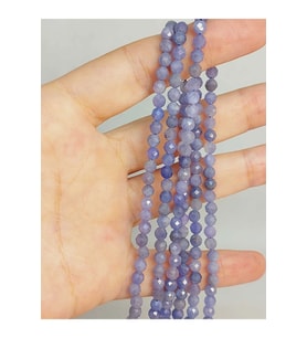 Bileklik Boy Tanzanit Taşı Faset Kesim Yarım Dizi 4mm (18CM UZUNLUĞUNDADIR)