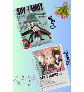 Spy x family defter seti 2 adet A4 boyutu 21*30 çizgili + kareli 60 syf