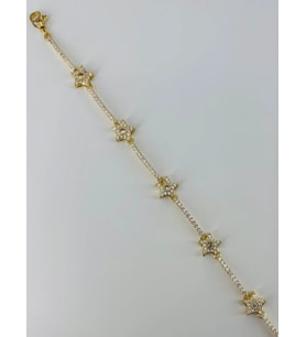 Zirkon Taşlı Pirinç Bileklikler 17+4 Cm - Kbl0385
